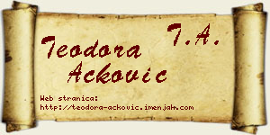Teodora Acković vizit kartica